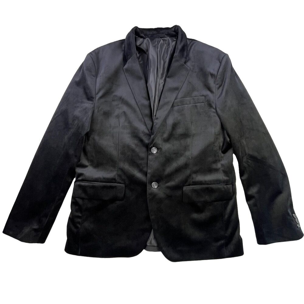 Old Navy Black Velvet Blazer Jacket Mens L Classic Party Dressy Comfort Business